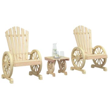 vidaXL 3-delige Loungeset massief vurenhout, Verzenden, Loungeset