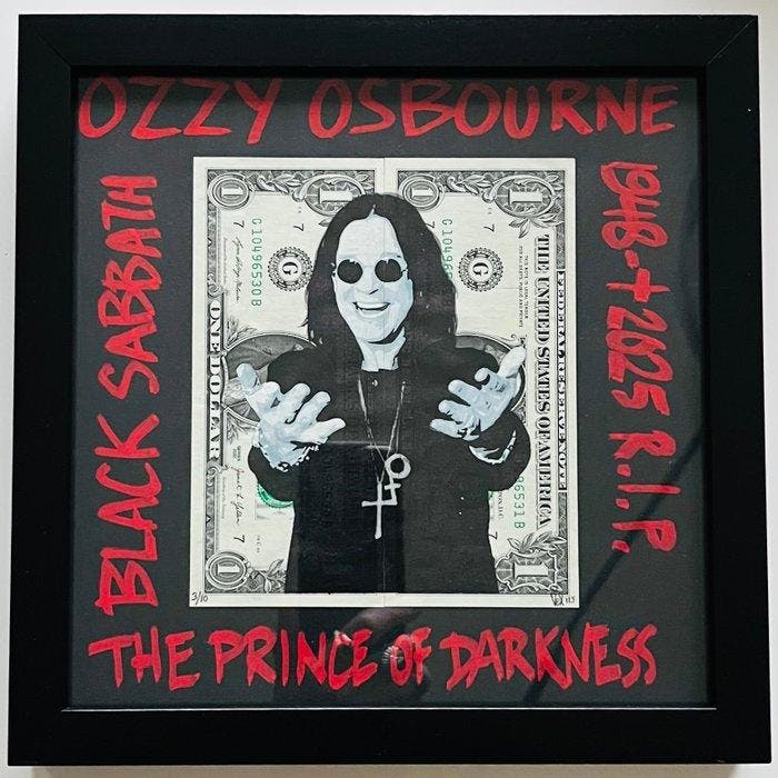 VEX - 2 x US$1: Ozzy Osbourne; The Prince of Darkness, Antiek en Kunst, Kunst | Schilderijen | Modern