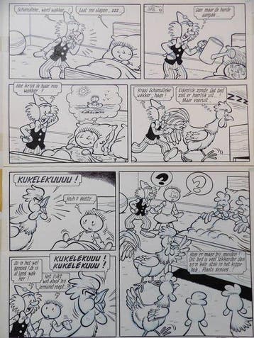 Schanulleke - originele pagina - KUKELEKUU - 1 x page, Boeken, Stripverhalen, Nieuw
