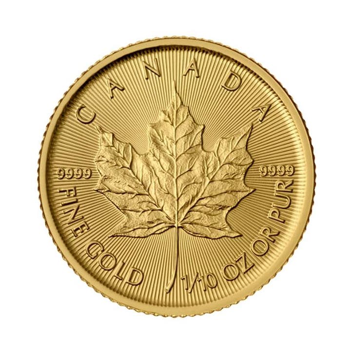 Gouden Maple Leaf munt 1/10 troy ounce, Timbres & Monnaies, Métaux nobles & Lingots