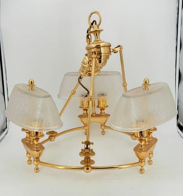 Plafonnier - Náutica - Laiton, Cristal - basculante
