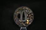 IJzeren tsuba met gouden inleg - ijzer - Japan - Edo Periode