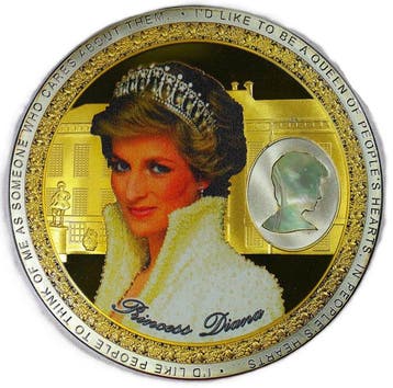 Royaume-Uni. Large Silver Plated Medal Diana Spencer –