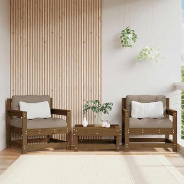 vidaXL Tuinstoelen 2 st massief grenenhout honingbruin, Tuin en Terras, Verzenden, Nieuw