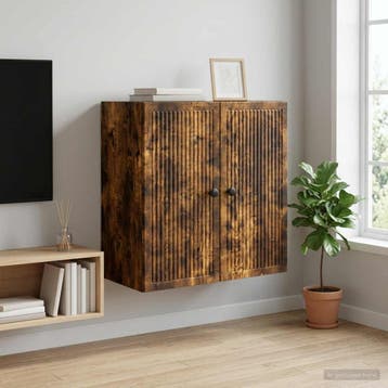 vidaXL Wandkast Gerookt eiken 59 x 31 x 60 cm Bewerkt hout, Verzenden