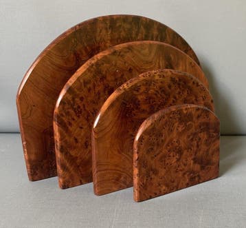 Art Deco Brievenhouder Skyscraper - Bureauset - Wood- Thuya