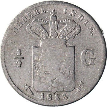 Nederlands-Indië. 1/4 Gulden 1883 ZELDZAAM, 1885 & 1890 (lot
