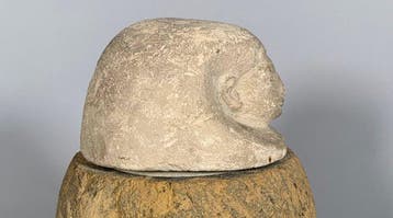 Oude Egypte, late periode terracotta Canopische urn en
