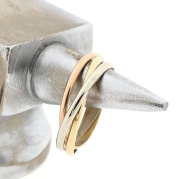 Tricolor gouden trinity ring, Ophalen of Verzenden