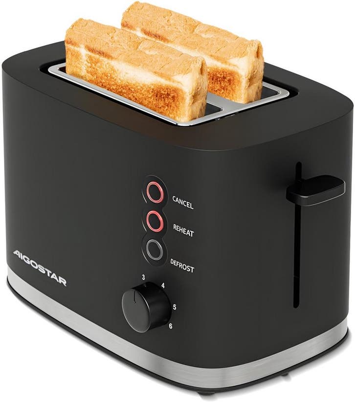 Broodrooster - Toaster - 2 sleuven - 800W - Zwart, Elektronische apparatuur, Broodroosters, Nieuw, Verzenden