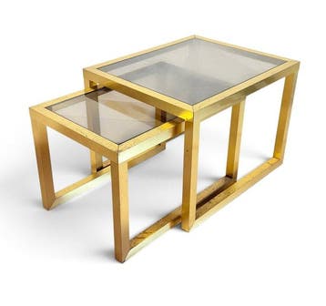 Bijzettafel (2) - Nido - Messing - Italiaans ontwerp, Nieuw