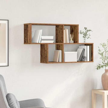 vidaXL Wandplank Muurmontage Bruin Bewerkt hout, Maison & Meubles, Armoires | Armoires murales, Verzenden
