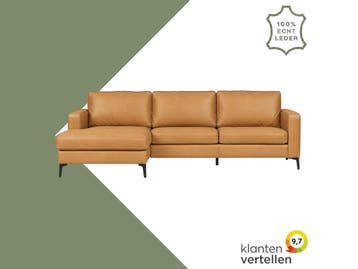 Leren hoekbank Match - 2.5-zits arm rechts + Longchair arm, Ophalen of Verzenden