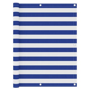 vidaXL Balkonscherm 120x600 cm oxford stof wit en blauw, Verzenden, Nieuw