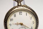 Antique - 800 Silver Niello - mechanical pocket watch -