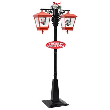 vidaXL Straatlantaarn met kerstman 81x40x188 cm PVC zwart en, Diversen, Verzenden, Nieuw