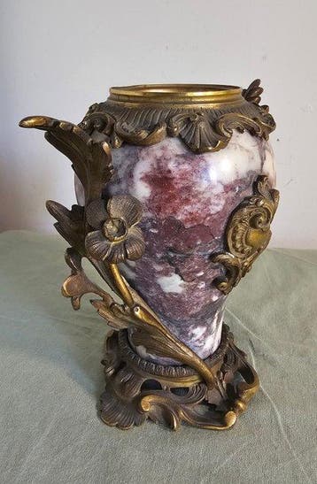 Vase - Bronze doré, Brèche violette - Napoléon III, Antiquités & Art