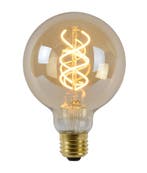 Lucide LED Lamp Globe 95 - Amber 2200K E27 4,9 Watt dimbaar, Verzenden