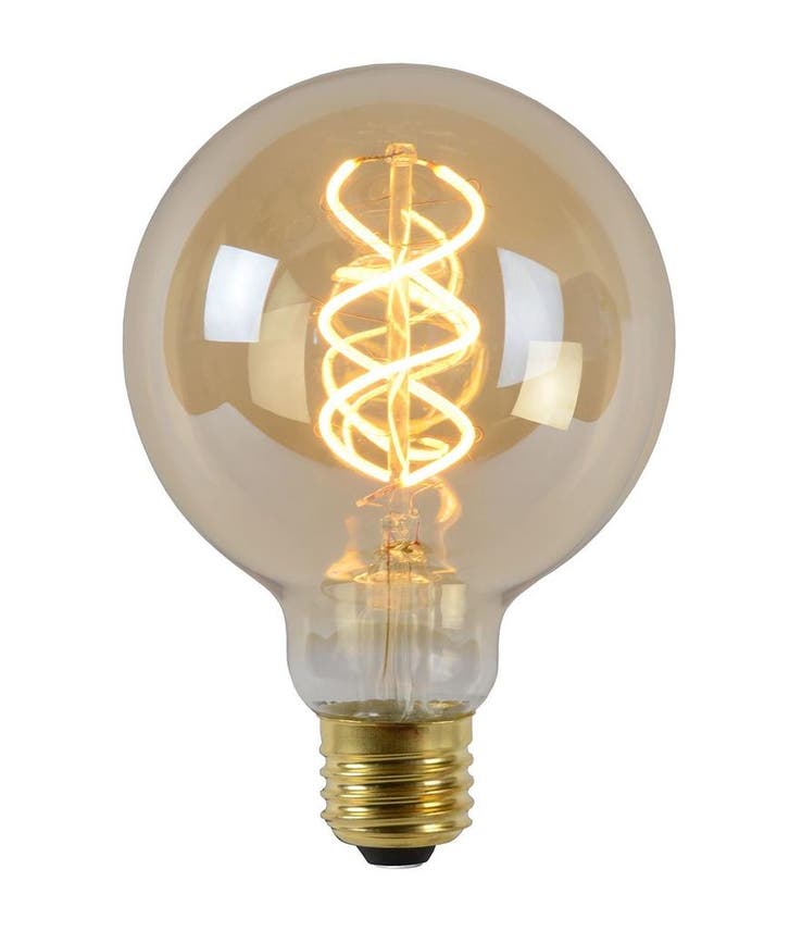 Lucide LED Lamp Globe 95 - Amber 2200K E27 4,9 Watt dimbaar, Huis en Inrichting, Lampen | Losse lampen, Nieuw, E27 (groot), Verzenden
