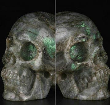 95 g 5.10 x 3.90 cm Nordlichtsteen groene Sparkle! Skull