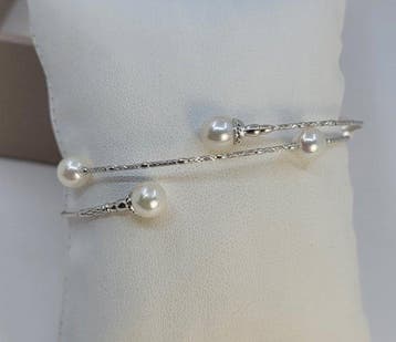 Armband - 18 karaat Witgoud - 6×6,5 mm Akoya parels, Nieuw