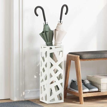 vidaXL Regen Paraplu Stand met opslag Wit 15,5 x 15,5 x 49, Verzenden, Nieuw