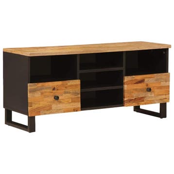 vidaXL TV Kast Corona Bruin 100 x 33 x 46 cm Massief Mango, Huis en Inrichting, Verzenden, Nieuw