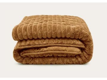 Veiling - HappyBed Dekbed | Teddy Rib Bronze Brown 140x200, Huis en Inrichting, Nieuw