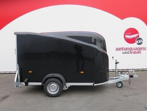 Easyline gesloten aanhangwagen enkelas zwart aerodynamische, Autos : Divers, Remorques, Enlèvement ou Envoi