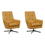 Set van 2 Leren draaifauteuils Central - Granada Amber, Ophalen of Verzenden