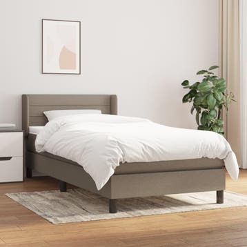 vidaXL Boxspring met matras stof taupe 90x200 cm, Verzenden, Nieuw