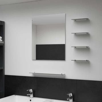 vidaXL Wandspiegel met 5 schappen 50x60 cm zilverkleurig, Verzenden