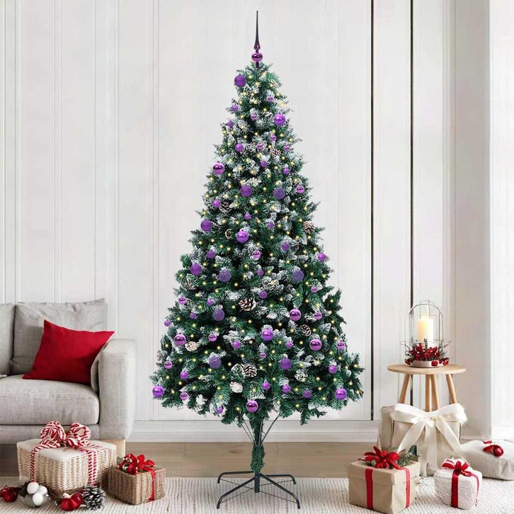 vidaXL Kunstkerstboom Groen 240 cm PVC en Staal en Kunststof, Divers, Noël, Envoi