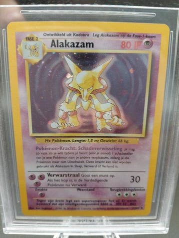 Pokémon - 1 Graded card - Alakazam 1/102 Foil - Beckett 9 -