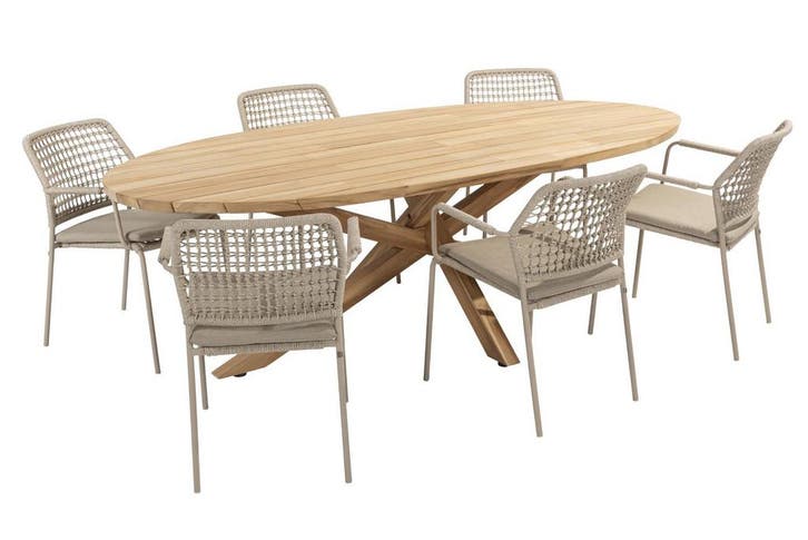 Taste by 4 Seasons Barista tuinset latte met Prado teak, Jardin & Terrasse, Ensembles de jardin