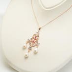 Zonder minimumprijs - Halsketting Zilver, Roségoudplaat,, Handtassen en Accessoires, Kettingen, Nieuw