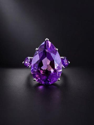 ***GEEN RESERVE*** Radiant 4,2 ct Peervormige Amethist