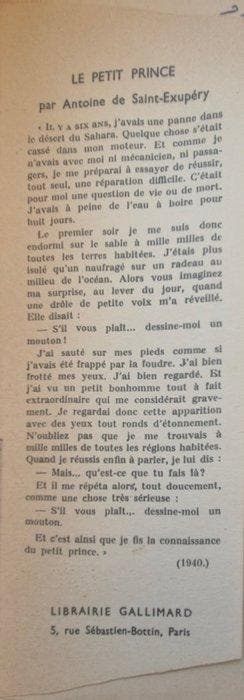 Antoine de Saint-Exupéry - Le Petit Prince - 1950