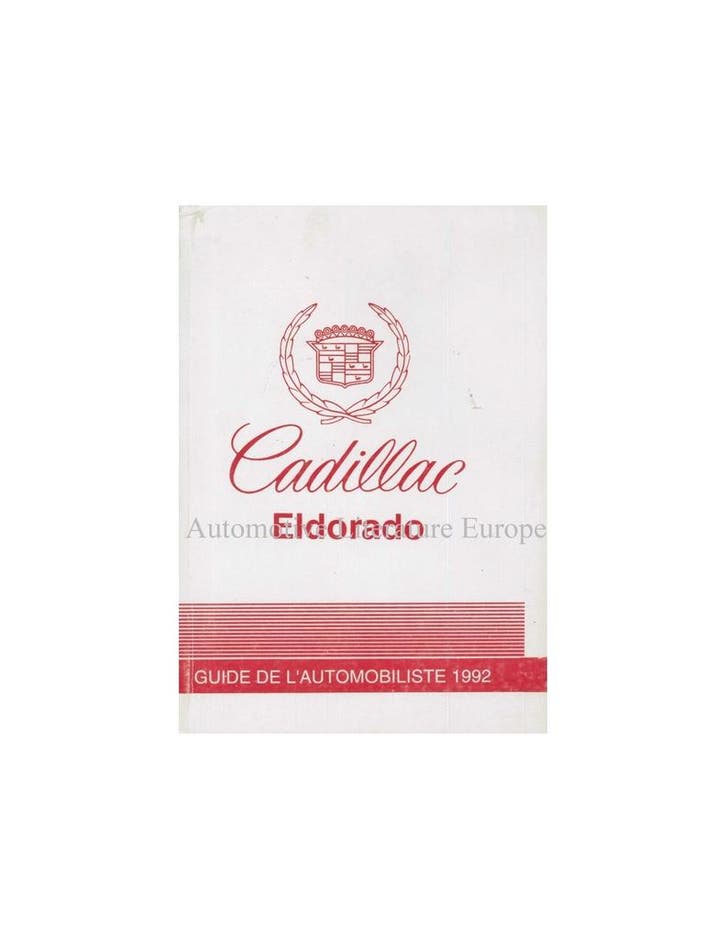 1992 CADILLAC ELDORADO INSTRUCTIEBOEKJE FRANS (CANADA), Auto diversen, Handleidingen en Instructieboekjes, Ophalen of Verzenden