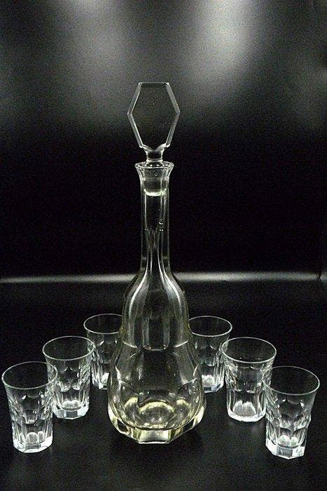 Moser & Söhne (attributed) - Drinkservies voor 6 (7) -, Antiquités & Art, Antiquités | Verre & Cristal