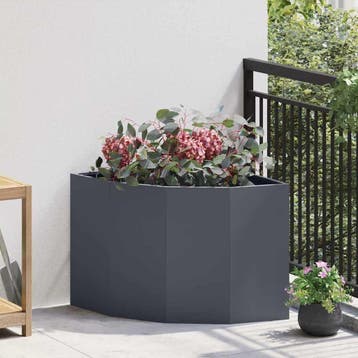 vidaXL Hoek Plantenbak Antraciet 60 x 60 x 50 cm Staal, Jardin & Terrasse, Verzenden