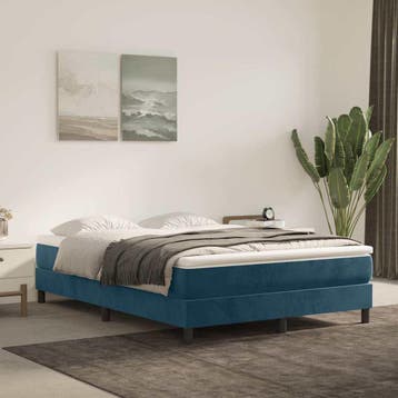 vidaXL Boxspring bed 140x200 cm fluweel donkerblauw, Verzenden, Nieuw