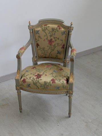 Fauteuil - Hout, Textiel - in de stijl van Lodewijk XVI, Antiek en Kunst