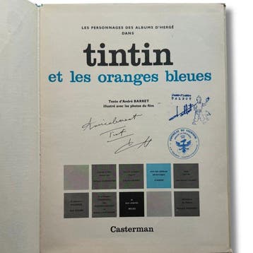 Tintin - Tintin Et Les Oranges Bleues + Dédicace avec