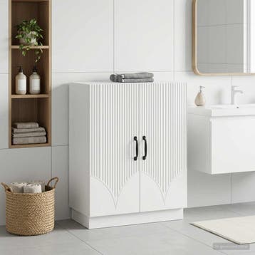 vidaXL Badkamer Opbergkast HOORN Wit 59,5 x 31 x 77 cm, Verzenden, Nieuw