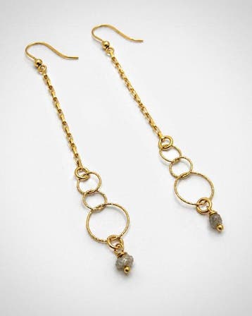 Juweel van de ontwerper - Natuurlijke ruwe diamant - Zilver