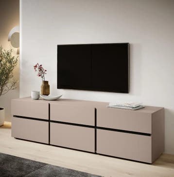 Tv meubel Modern design 180 x 48 x 40 cm beige, Verzenden, Nieuw