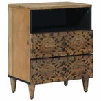 vidaXL Bedkast met lade Bruin 50 x 33 x 60 cm Massief Mango, Verzenden, Nieuw