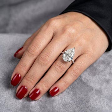 Ring - 14 karaat Witgoud - 5.76ct. tw. Diamant (Lab-grown) -, Nieuw