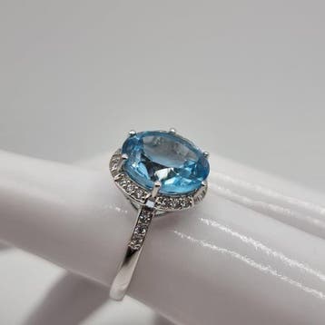 Zonder minimumprijs - Ring Zilver - 7.00ct. tw. Topaas, Nieuw